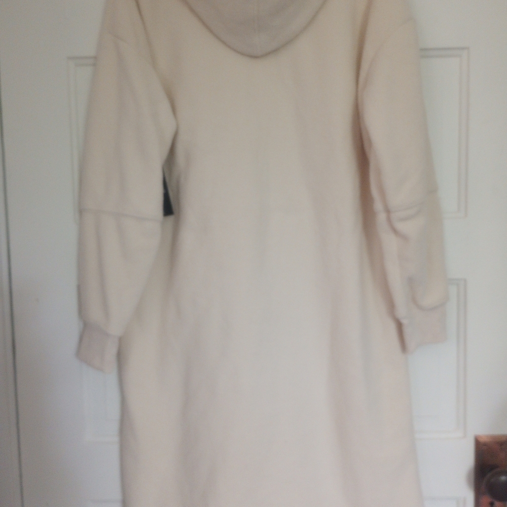 Cuddl Duds Cream Hoodie Sweatshirt Dress - Picture 4 of 8